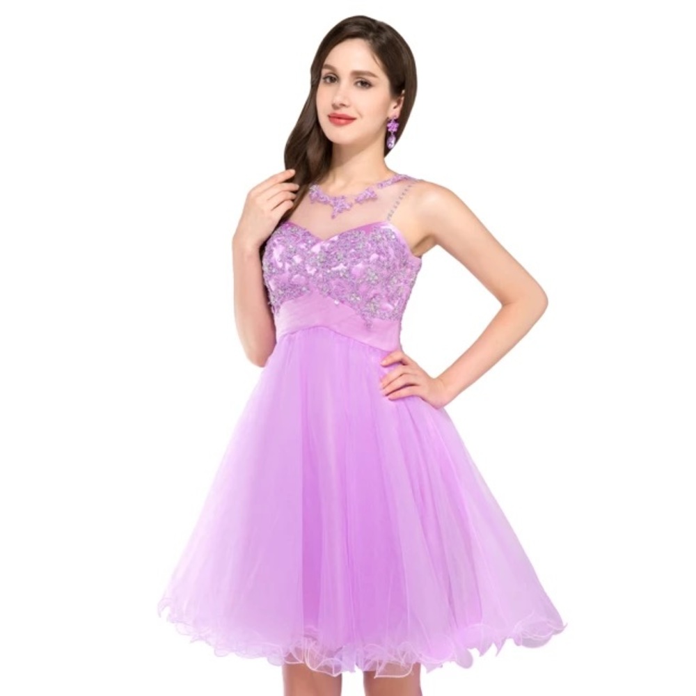 Beautiful Cute Ball Gown Short Prom Dress - Lilac